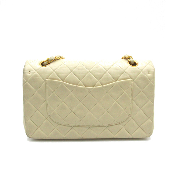 Chanel Lambskin W Matelasse Shoulder Flap Ivory Bag Chain - Picture 1 of 10